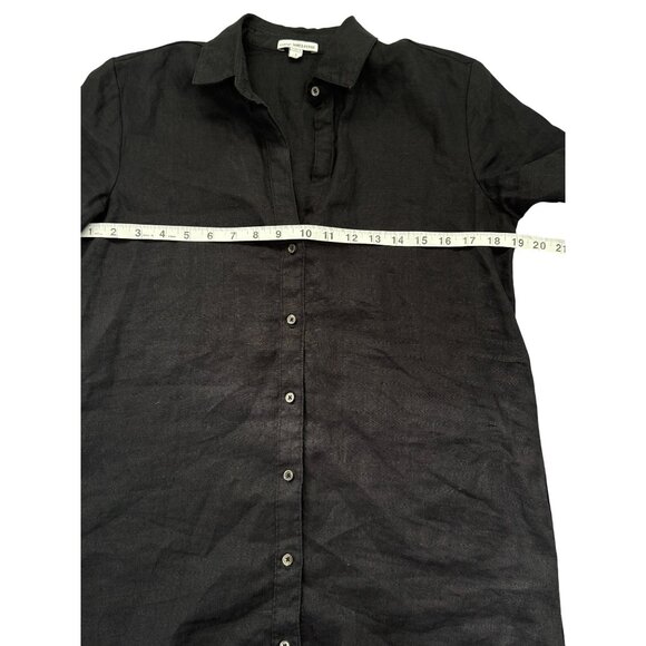 James Perse Black Shirt Dress Button-Up Linen Short-Sleeve Womens Size 1 / US S - Picture 5 of 8